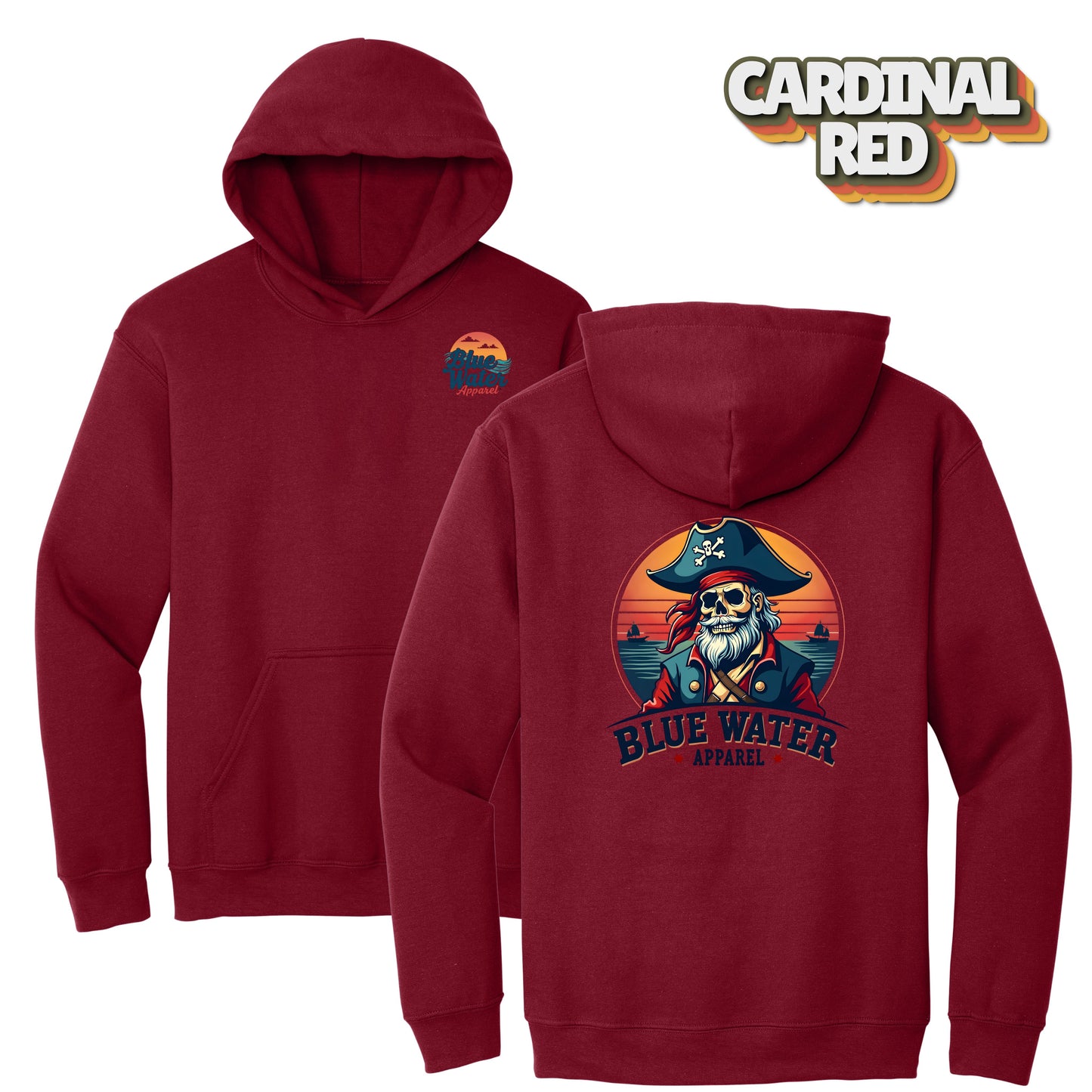 Vintage Graphic Hoodie - Vintage Pirate by Blue Water Apparel
