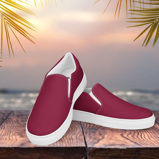 Cardinal Red Women's Slip-On Canvas Shoes to Match Our Vintage Collection T-shirts & Hooded Sweatshirts!