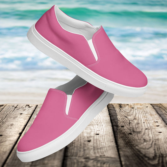 Charity Pink Men's Slip-On Canvas Shoes to Match Our Retro Collection T-Shirts!