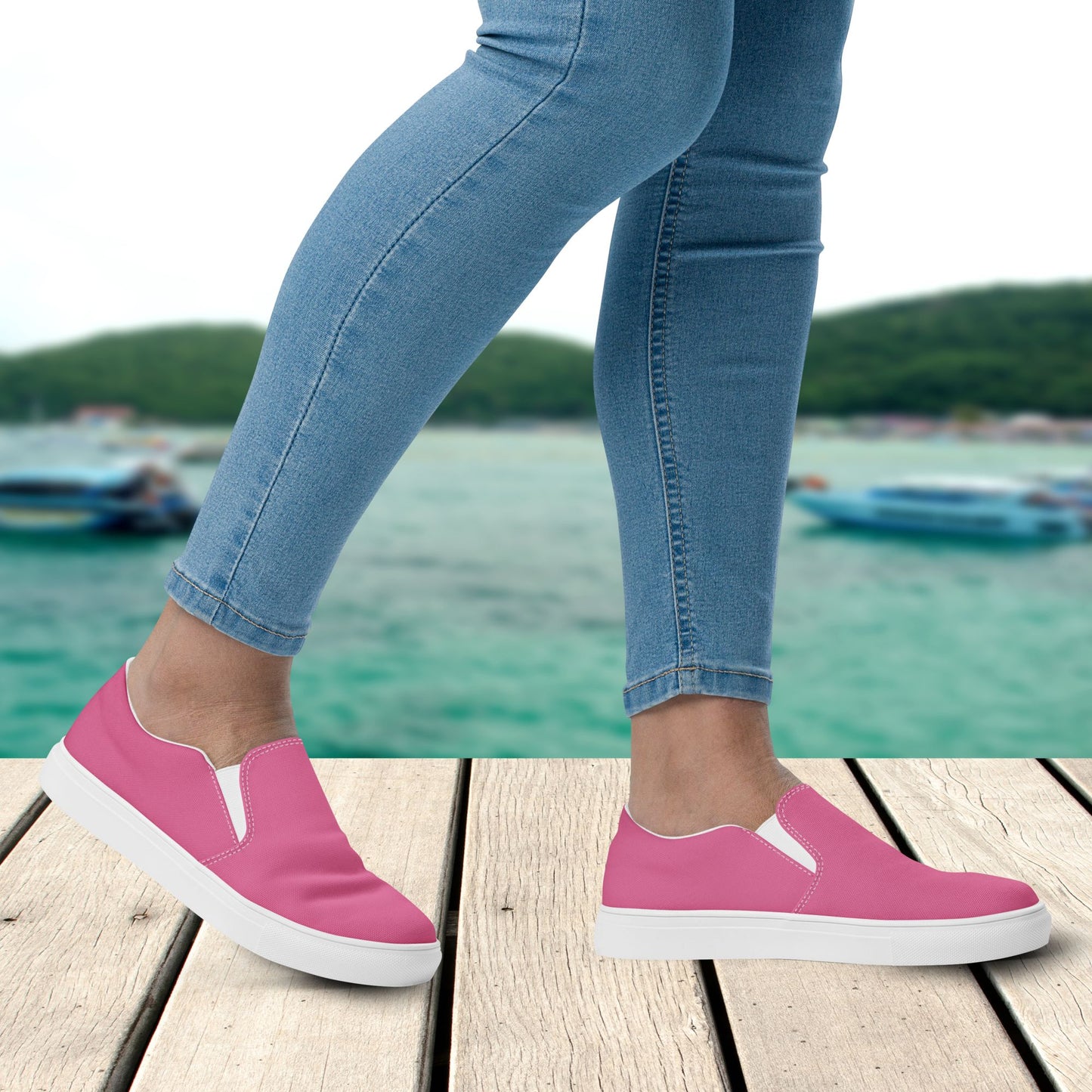 Charity Pink Women’s Slip-On Canvas Shoes to Match Our Retro Collection T-Shirts!