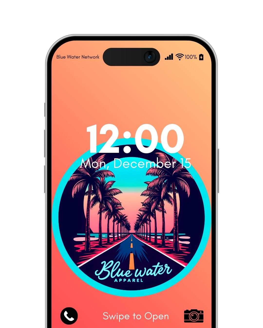 Palm Tree Road salmon android wallpaper by blue water apparel