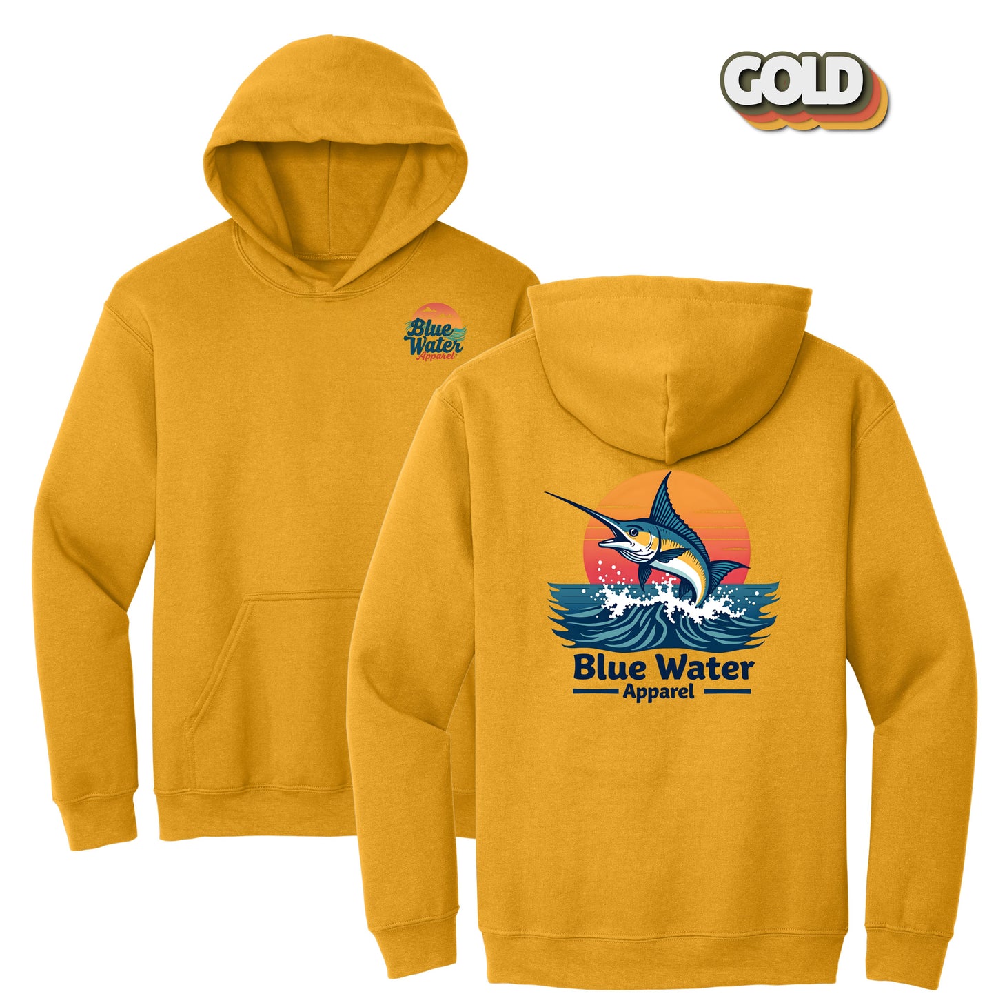 Vintage Graphic Hoodie - Vintage Marlin by Blue Water Apparel