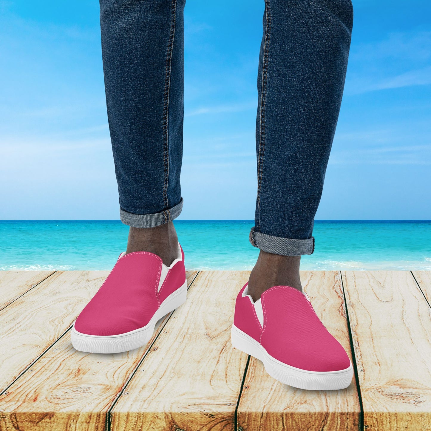 Heliconia Men's Slip-On Canvas Shoes to Match Our Retro Collection Hooded Sweatshirts!