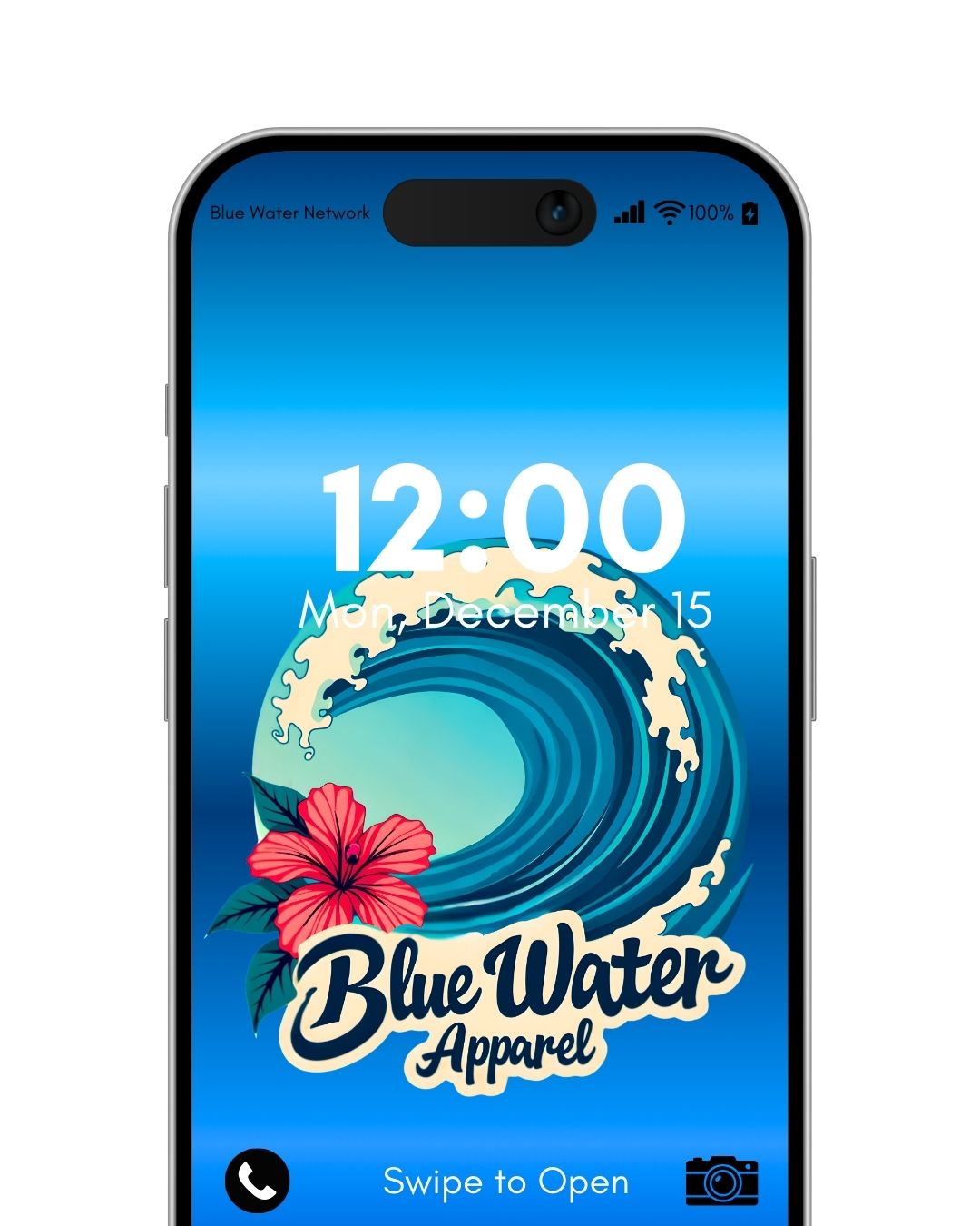 hibiscus wave blue android wallpaper mockup by blue water apparel