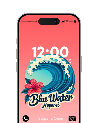 hibiscus wave salmon android wallpaper mockup by blue water apparel