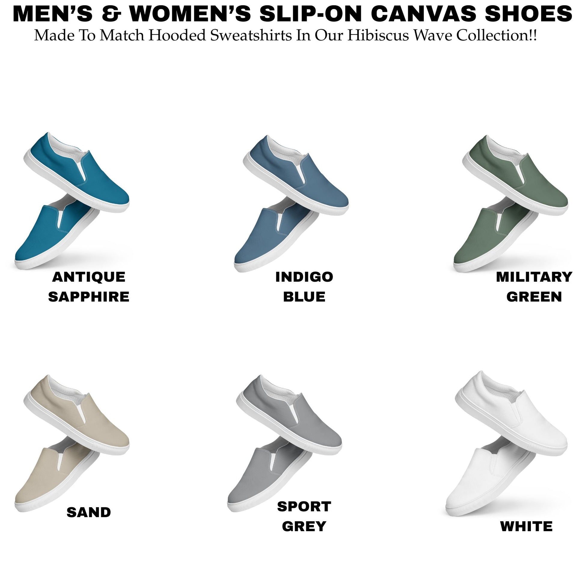 matching slip on canvas shoes for hibiscus wave collection hoodie by blue water apparel