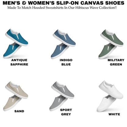 matching slip on canvas shoes for hibiscus wave collection hoodie by blue water apparel