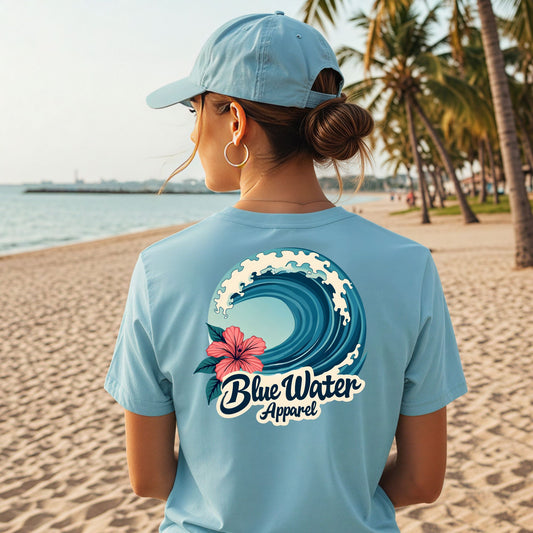 Vintage Graphic Tee - Hibiscus Wave by Blue Water Apparel