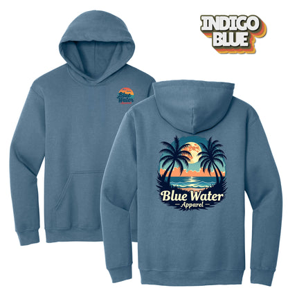 Vintage Graphic Hoodie - Tropical Moon by Blue Water Apparel