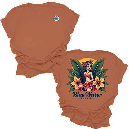 flat lay autumn island girl tee by blue water apparel