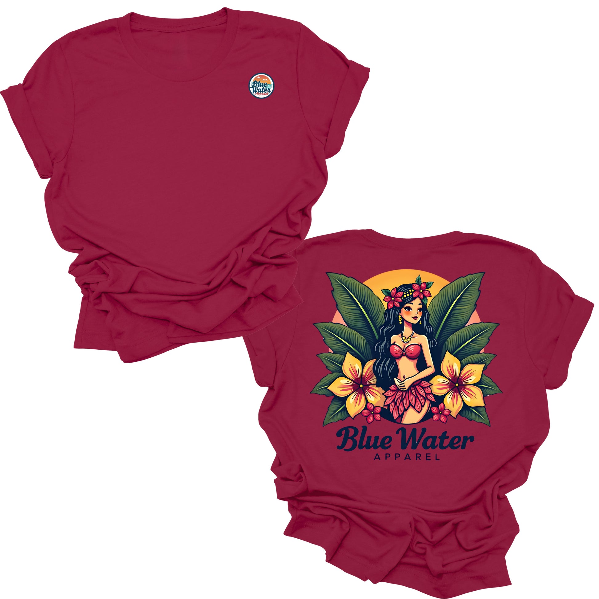 flat lay cardinal island girl tee by blue water apparel