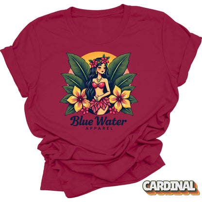 flat lay front graphic cardinal island girl tee by blue water apparel