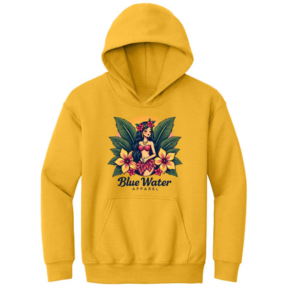 flat lay gold island girl kids hoodie by blue water apparel
