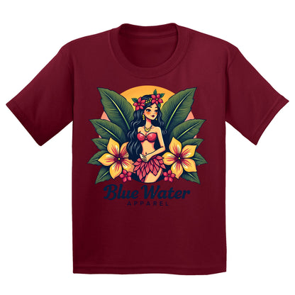 flat lay cardinal red island girl kids tee by blue water apparel
