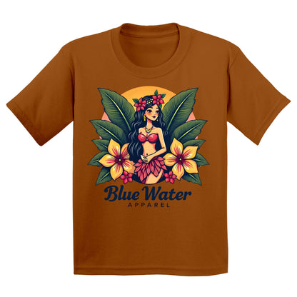 flat lay texas orange island girl kids tee by blue water apparel