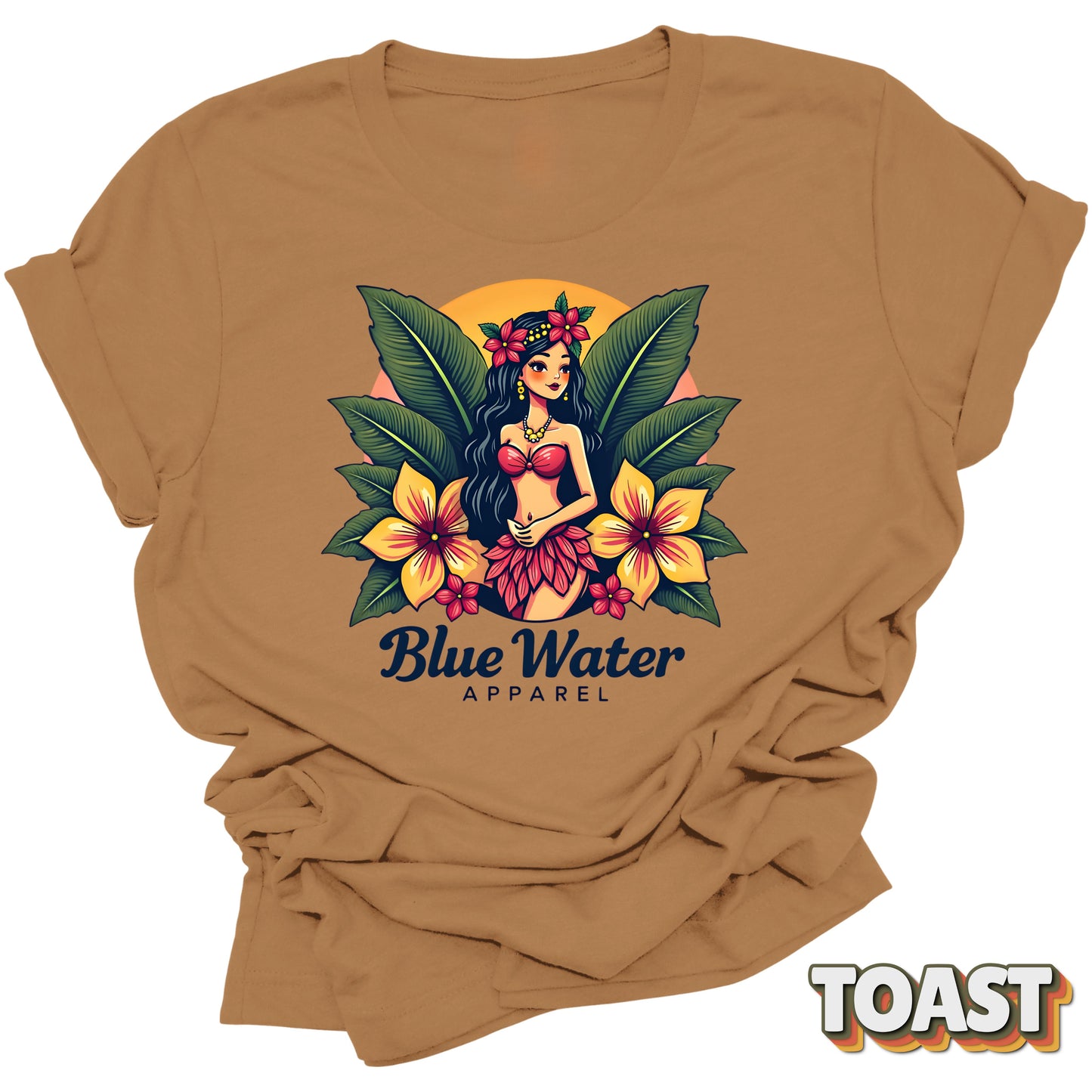 flat lay front graphic toast island girl tee by blue water apparel