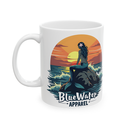 Retro Graphic Ceramic Mug - Mermaid Sunset by Blue Water Apparel