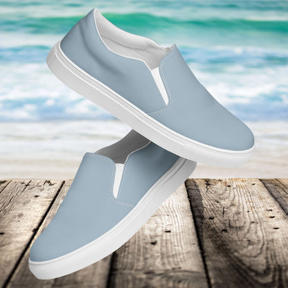 Light Blue Men’s Slip-On Canvas Shoes to Match Our Hibiscus Wave T-Shirts!