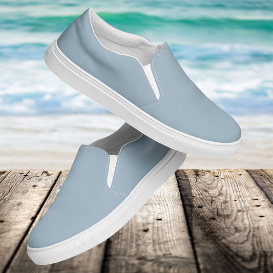 Light Blue Men’s Slip-On Canvas Shoes to Match Our Hibiscus Wave T-Shirts!
