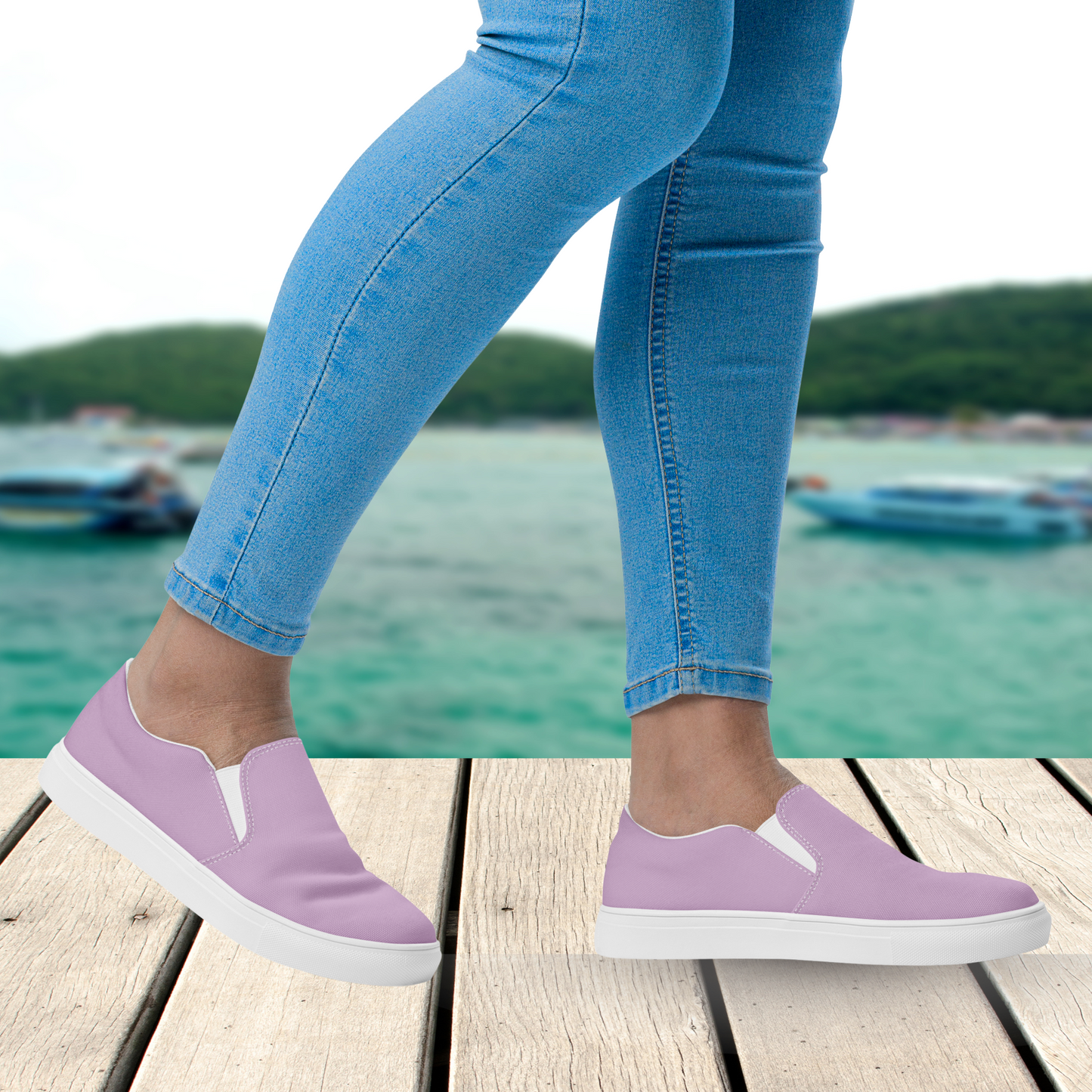 Lilac Women’s Slip-On Canvas Shoes to Match Our Retro Collection T-Shirts!