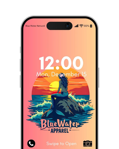 mermaid sunset salmon orange mockup by blue water apparel