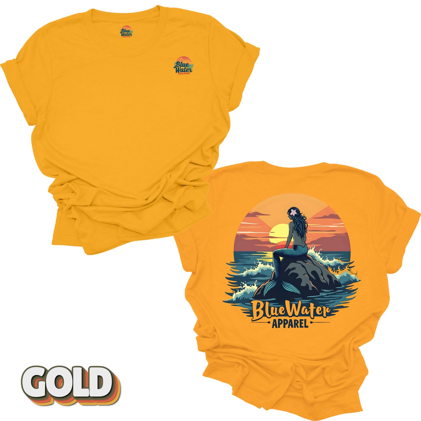Vintage Graphic Tee - Mermaid Sunset by Blue Water Apparel