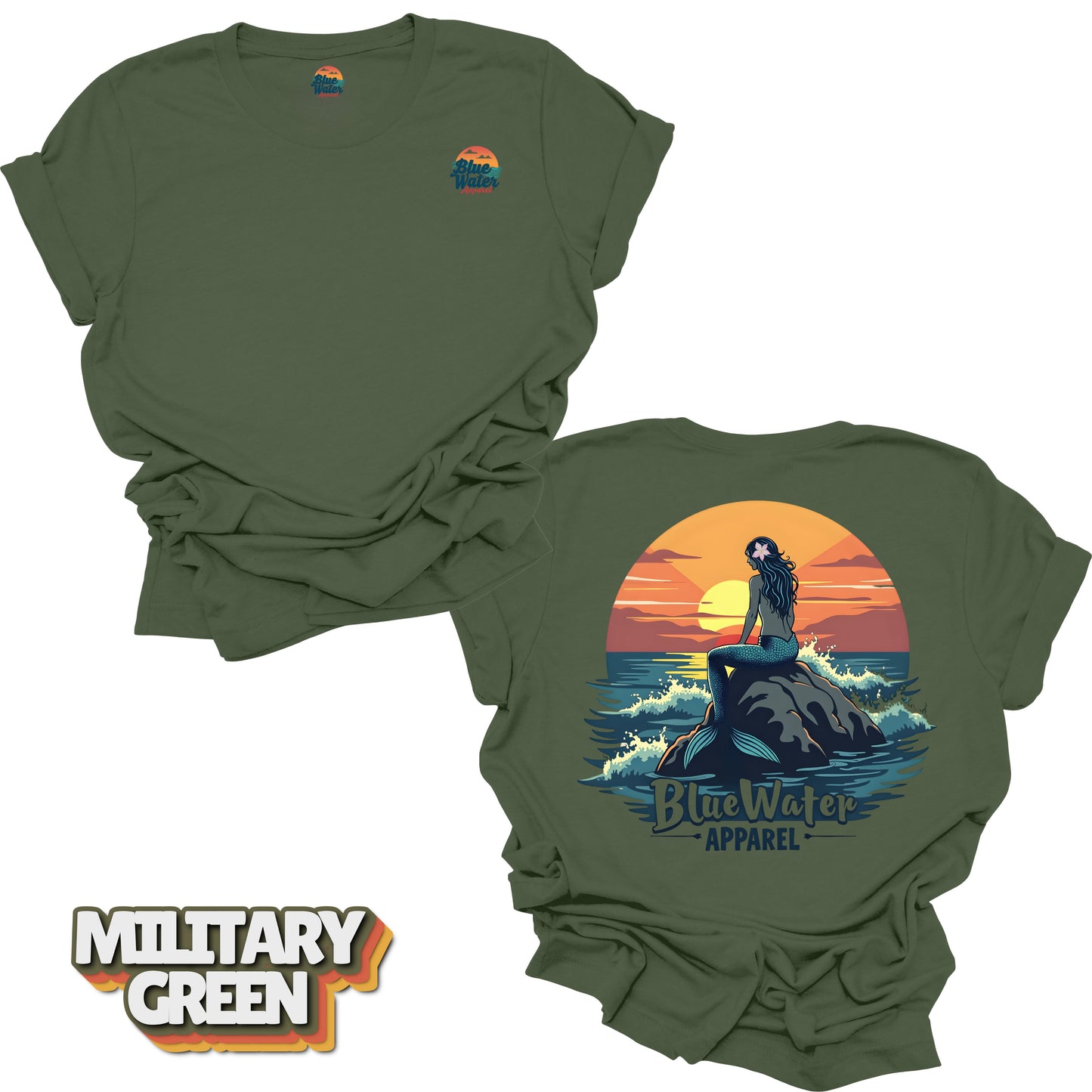 Vintage Graphic Tee - Mermaid Sunset by Blue Water Apparel