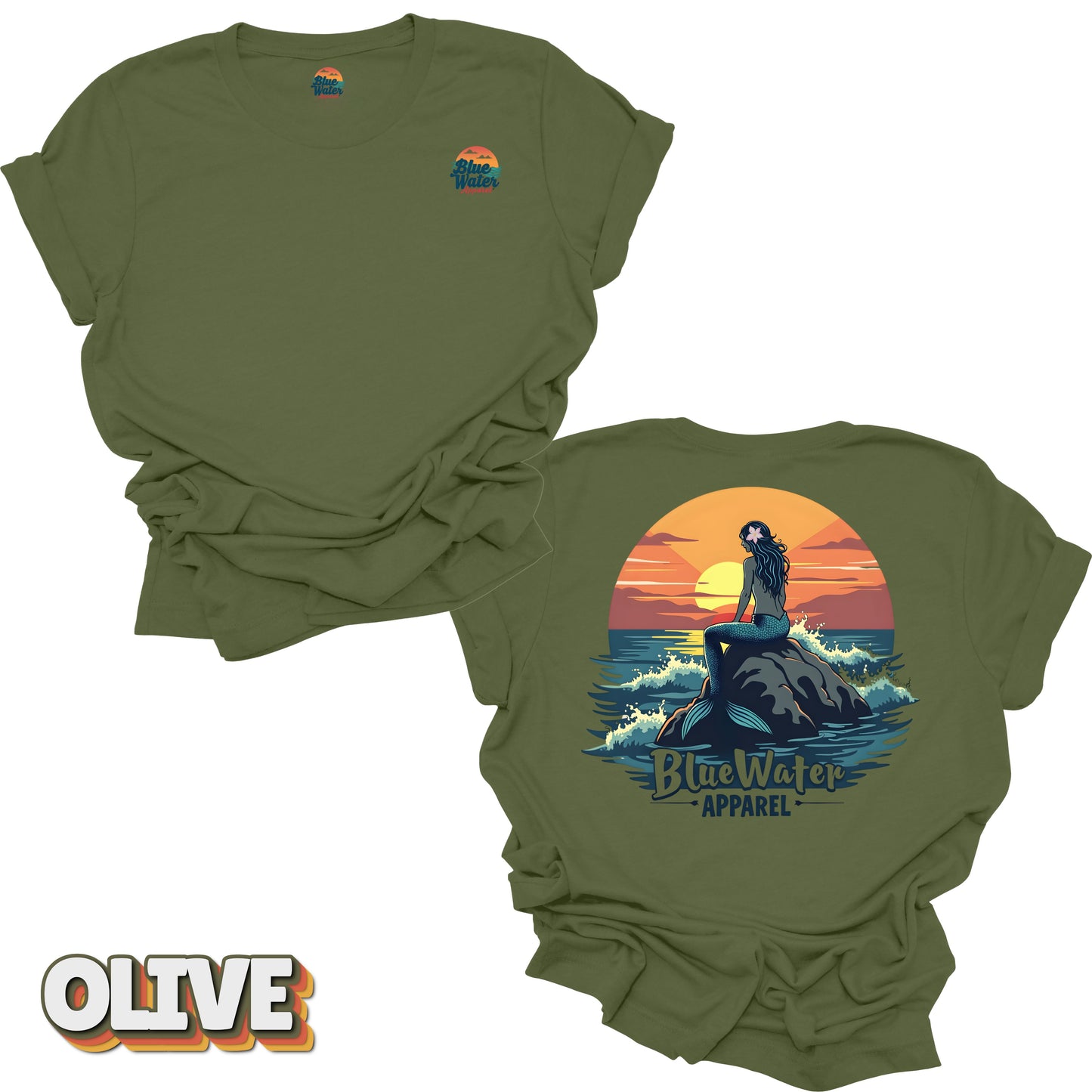 Vintage Graphic Tee - Mermaid Sunset by Blue Water Apparel