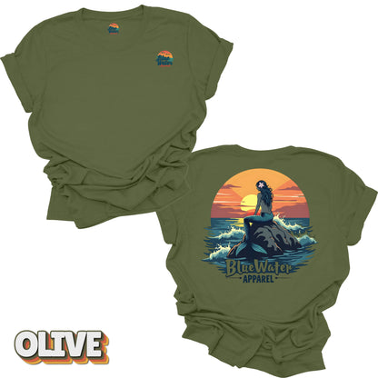 Vintage Graphic Tee - Mermaid Sunset by Blue Water Apparel