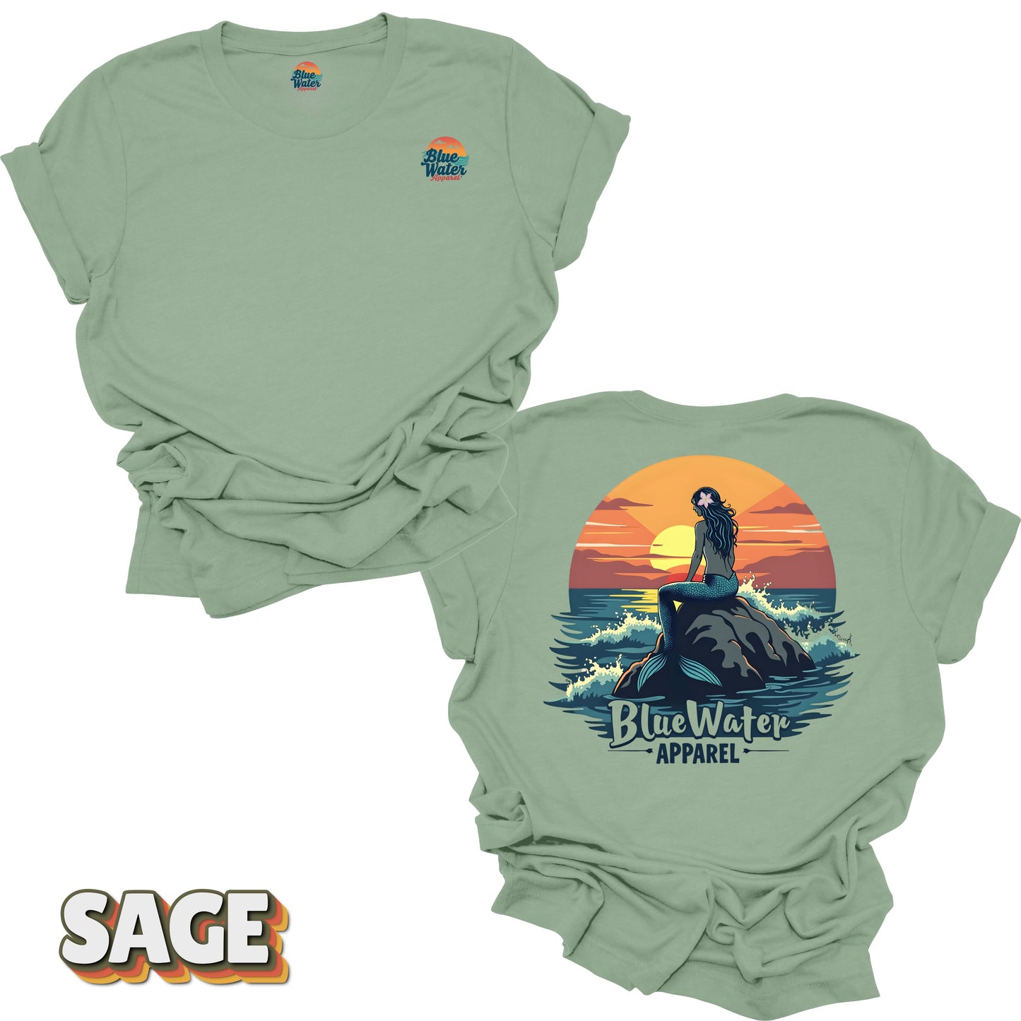 Vintage Graphic Tee - Mermaid Sunset by Blue Water Apparel