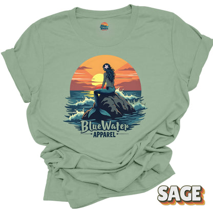 Vintage Graphic Tee - Mermaid Sunset by Blue Water Apparel