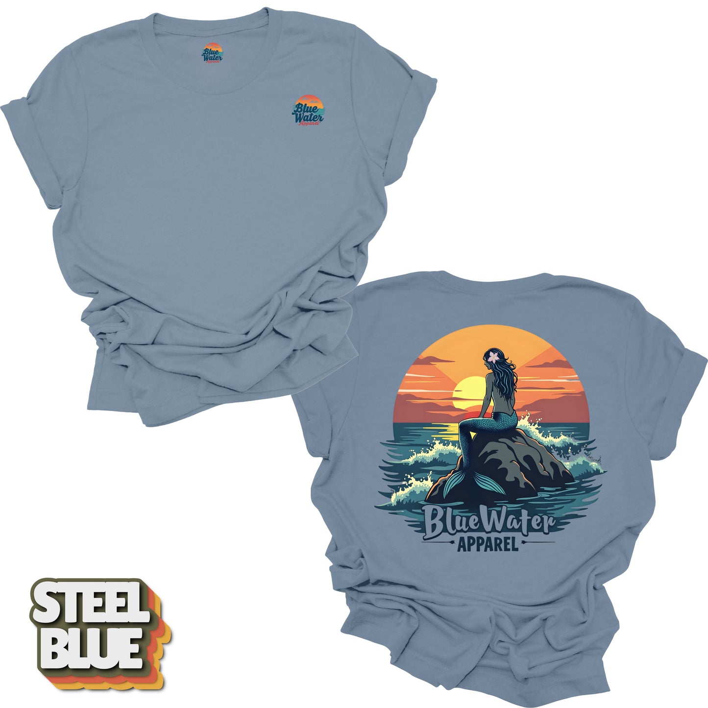 Vintage Graphic Tee - Mermaid Sunset by Blue Water Apparel