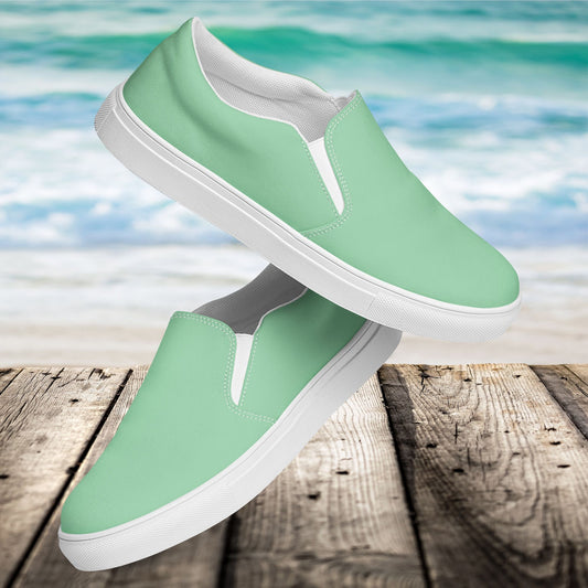 Mint Men’s Slip-On Canvas Shoes to Match Our Retro Collection T-Shirts!