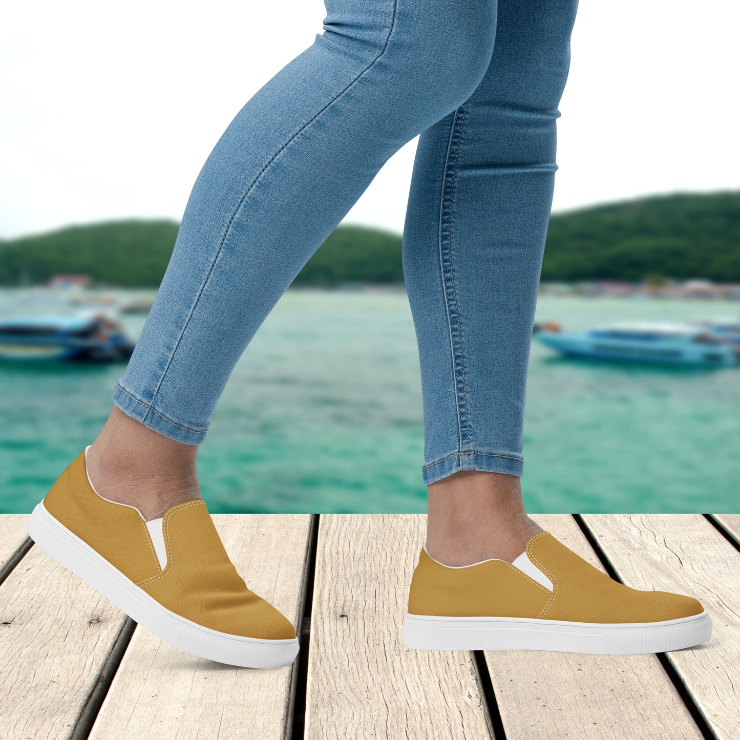 Mustard Women’s Slip-On Canvas Shoes to Match Our Vintage Collection T-Shirts!