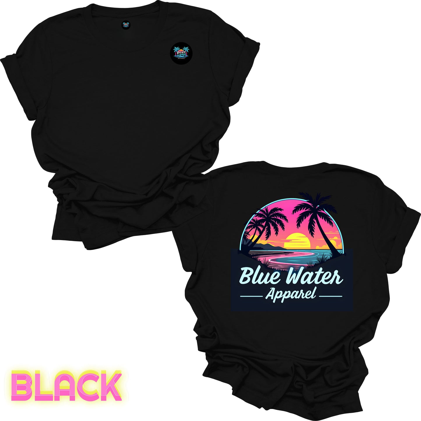 Retro Graphic Tee - Neon Sunset by Blue Water Apparel