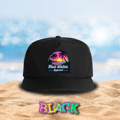 Retro Graphic Surf Cap - Neon Sunset by Blue Water Apparel