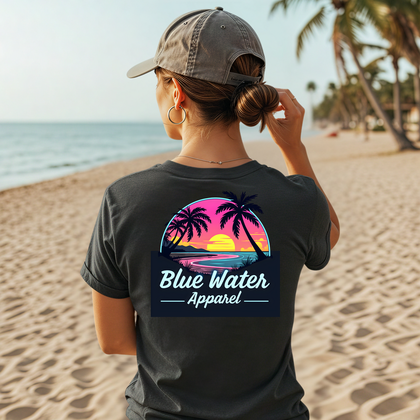Retro Graphic Tee - Neon Sunset by Blue Water Apparel