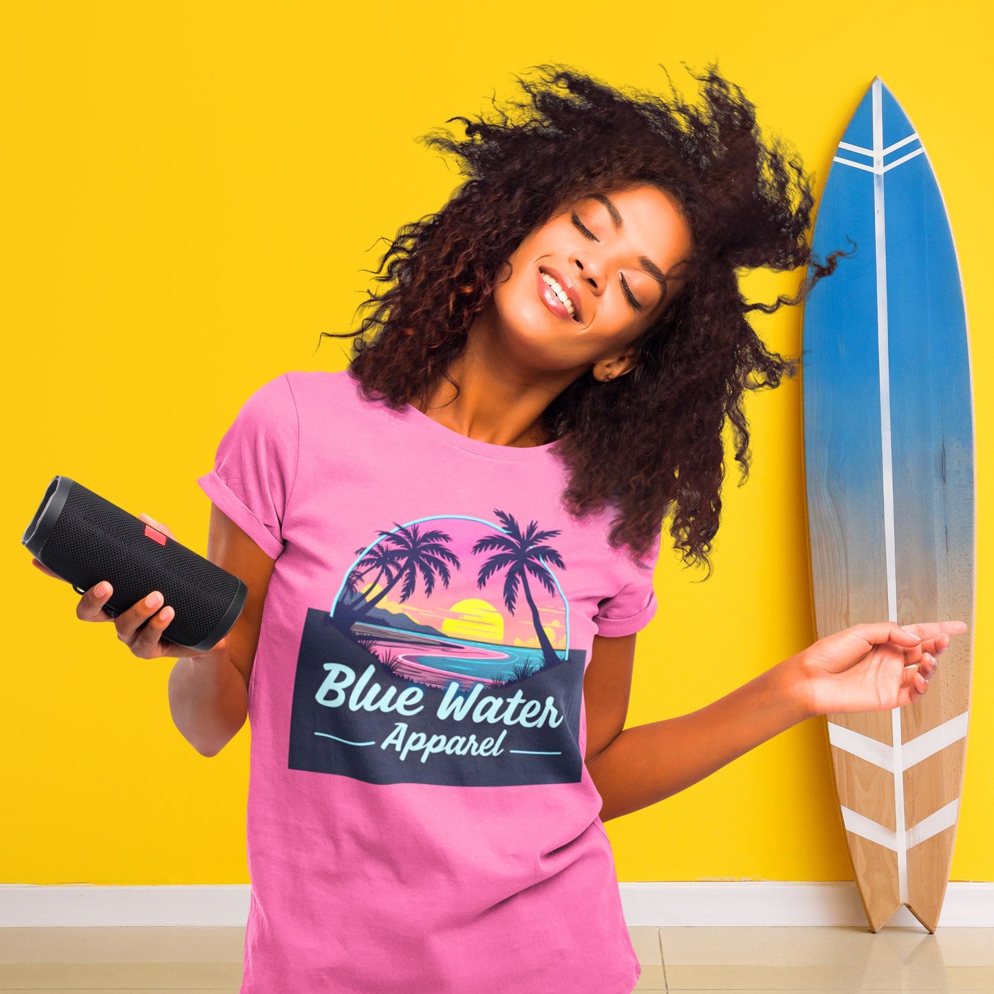 Retro Graphic Tee - Neon Sunset by Blue Water Apparel