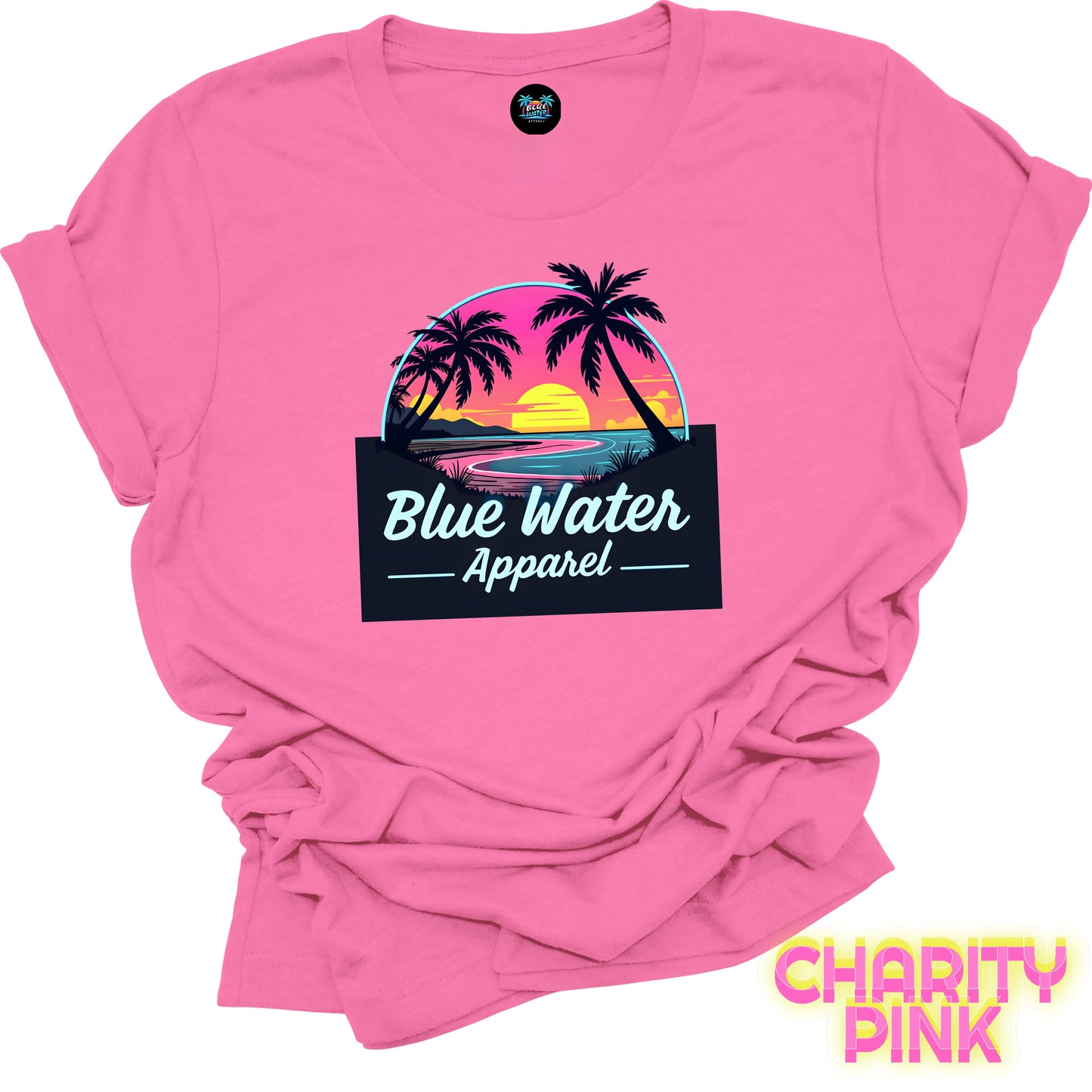 Retro Graphic Tee - Neon Sunset by Blue Water Apparel