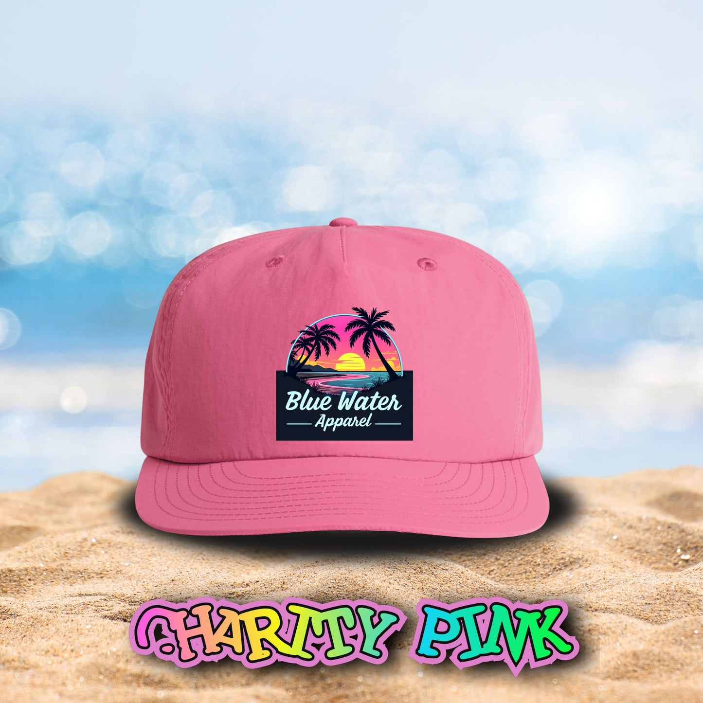 Retro Graphic Surf Cap - Neon Sunset by Blue Water Apparel