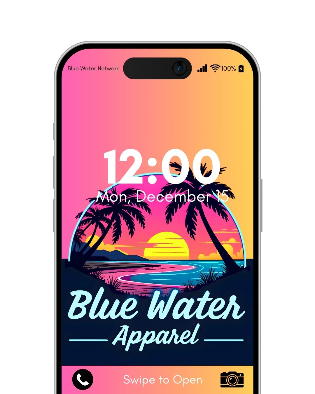 neon sunset pink orange iPhone wallpaper by blue water apparel
