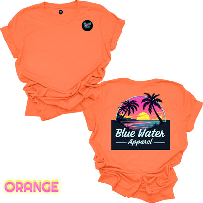 Retro Graphic Tee - Neon Sunset by Blue Water Apparel
