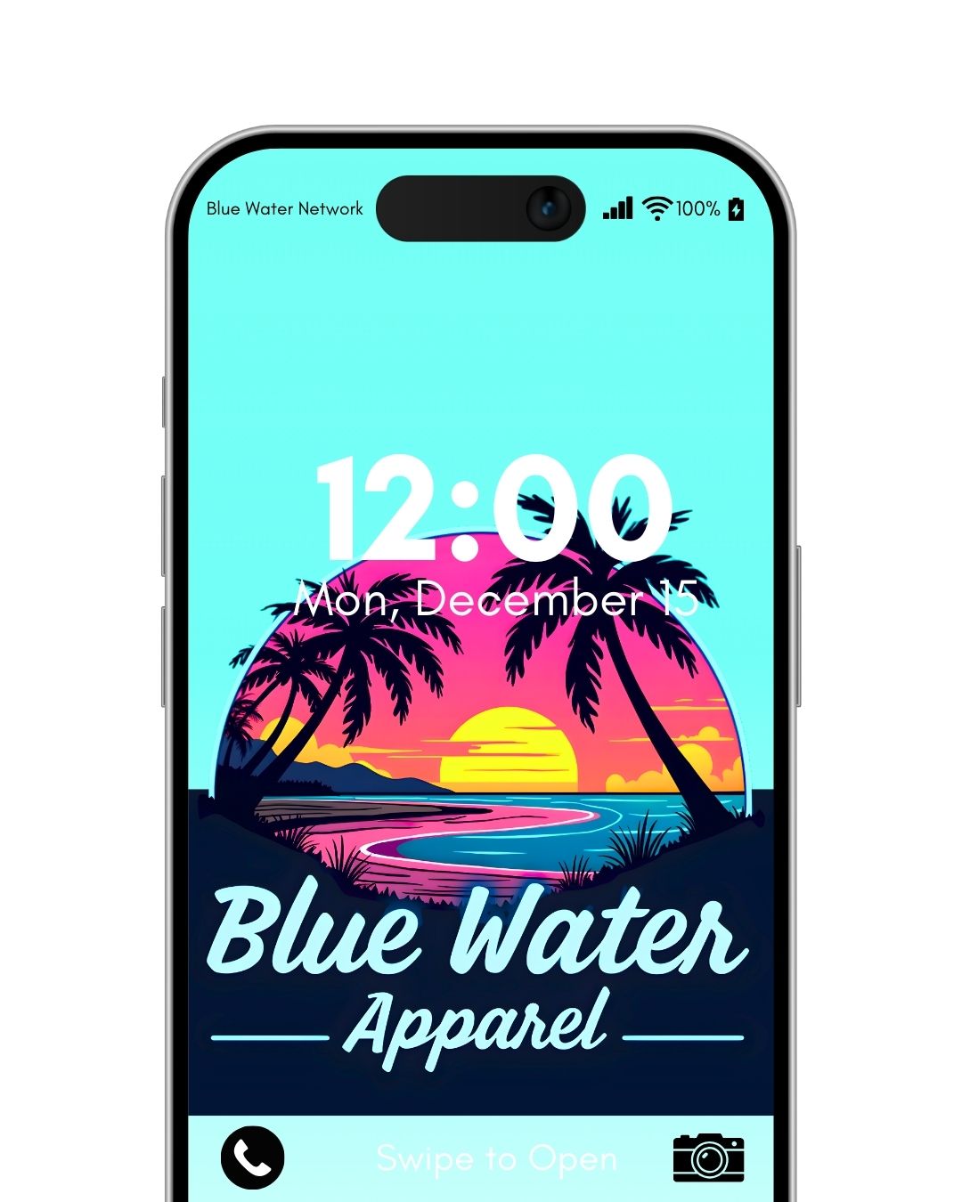 Neon Sunset Pastel Azure gradient wallpaper for android by blue water apparel