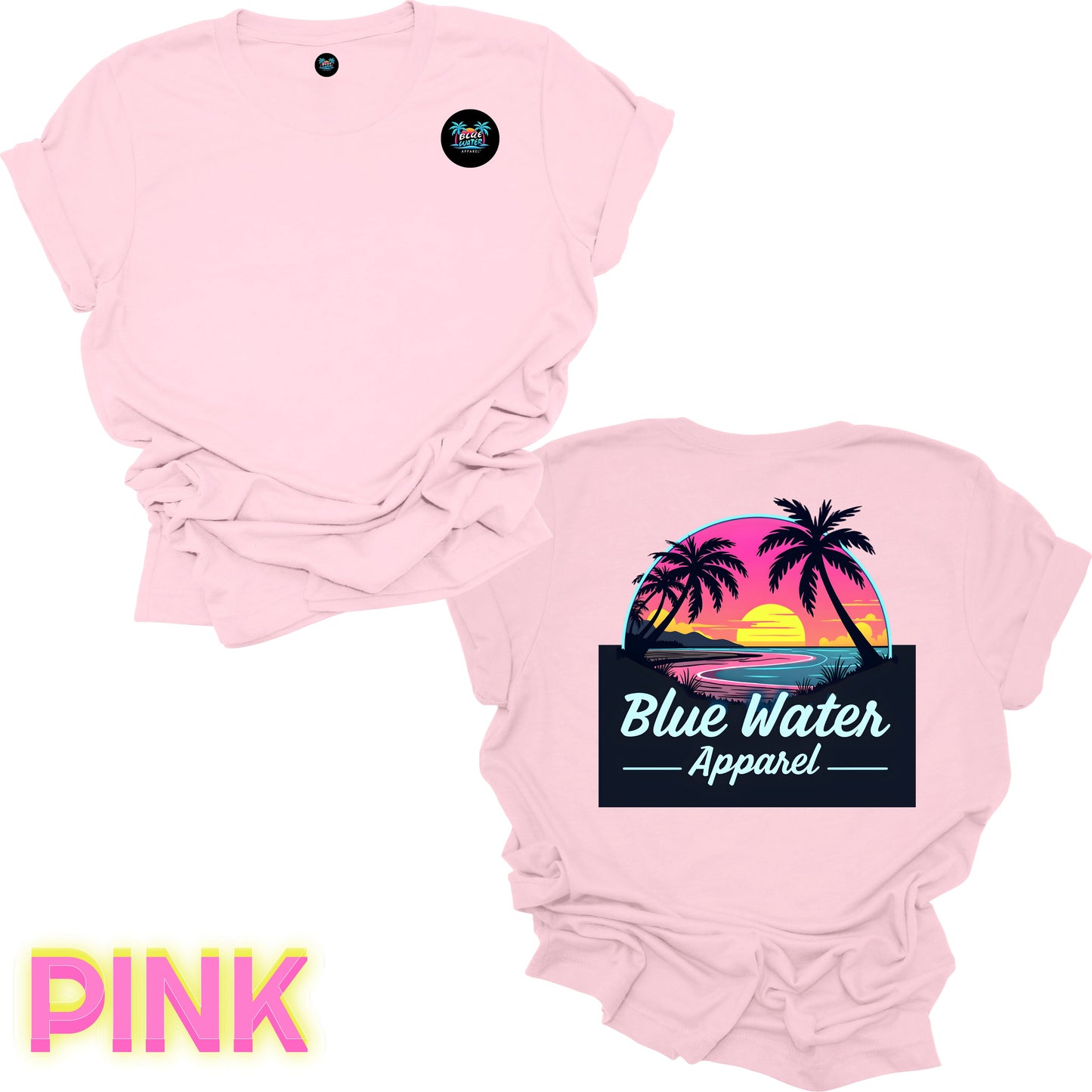 Retro Graphic Tee - Neon Sunset by Blue Water Apparel
