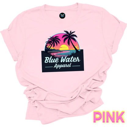 Retro Graphic Tee - Neon Sunset by Blue Water Apparel