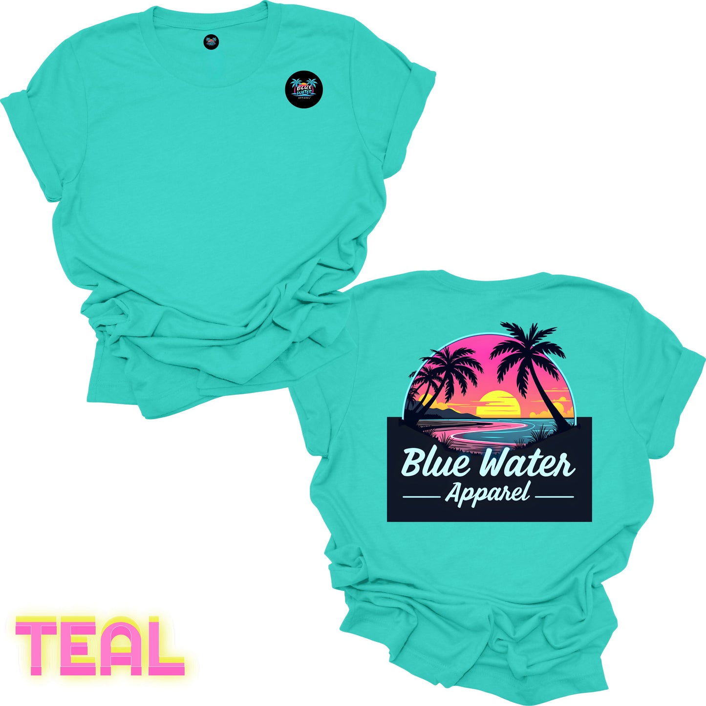Retro Graphic Tee - Neon Sunset by Blue Water Apparel