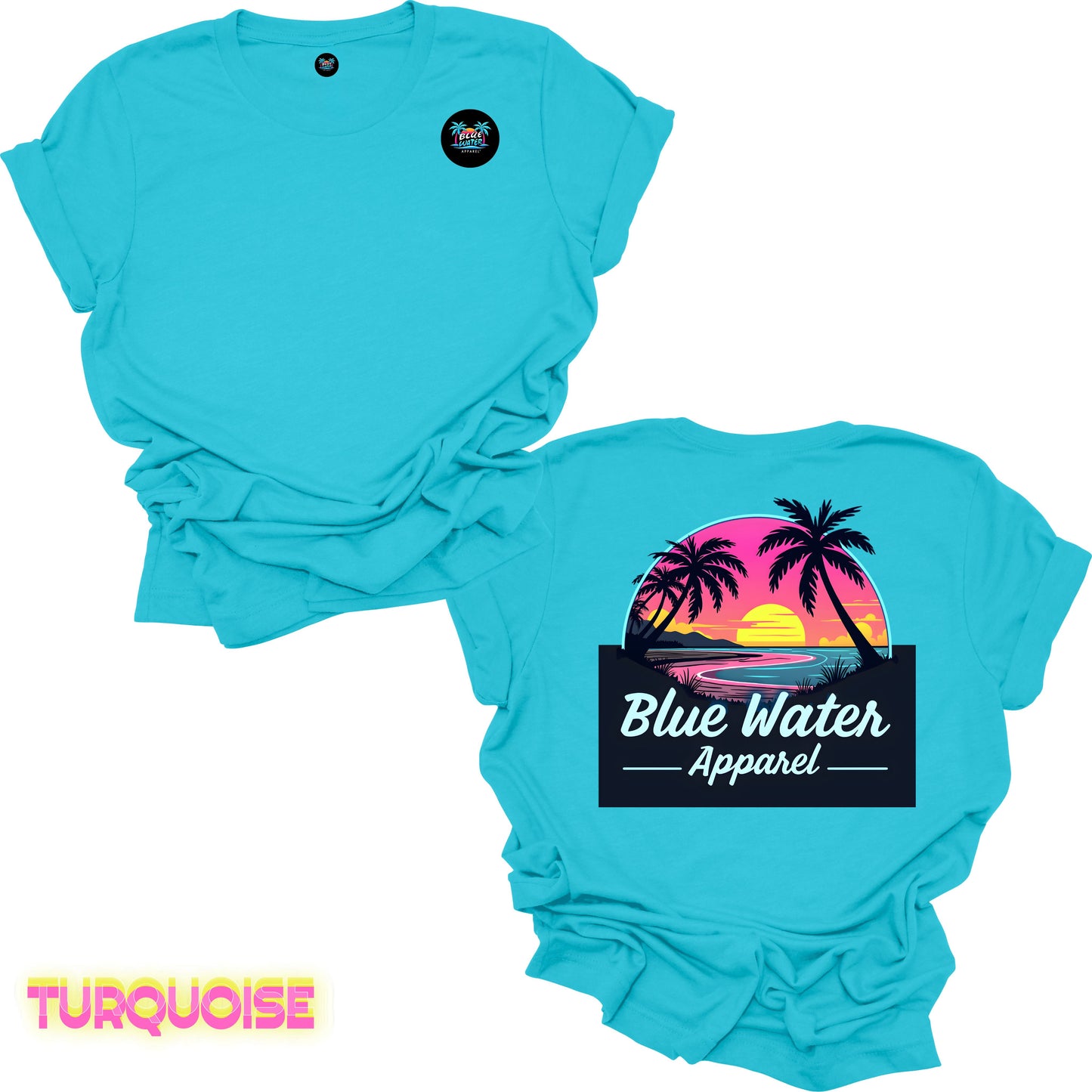 Retro Graphic Tee - Neon Sunset by Blue Water Apparel
