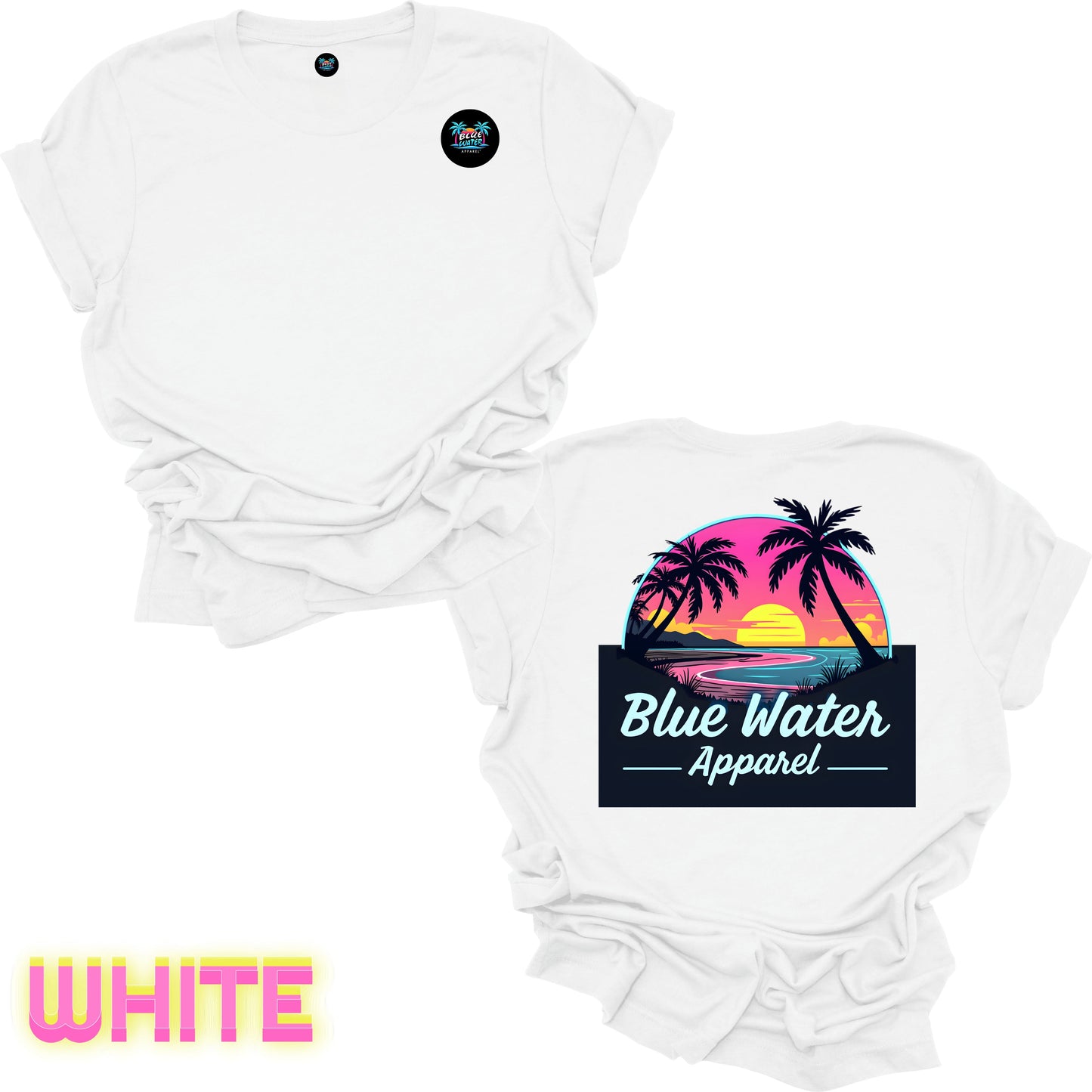 Retro Graphic Tee - Neon Sunset by Blue Water Apparel