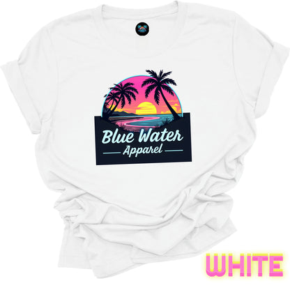 Retro Graphic Tee - Neon Sunset by Blue Water Apparel