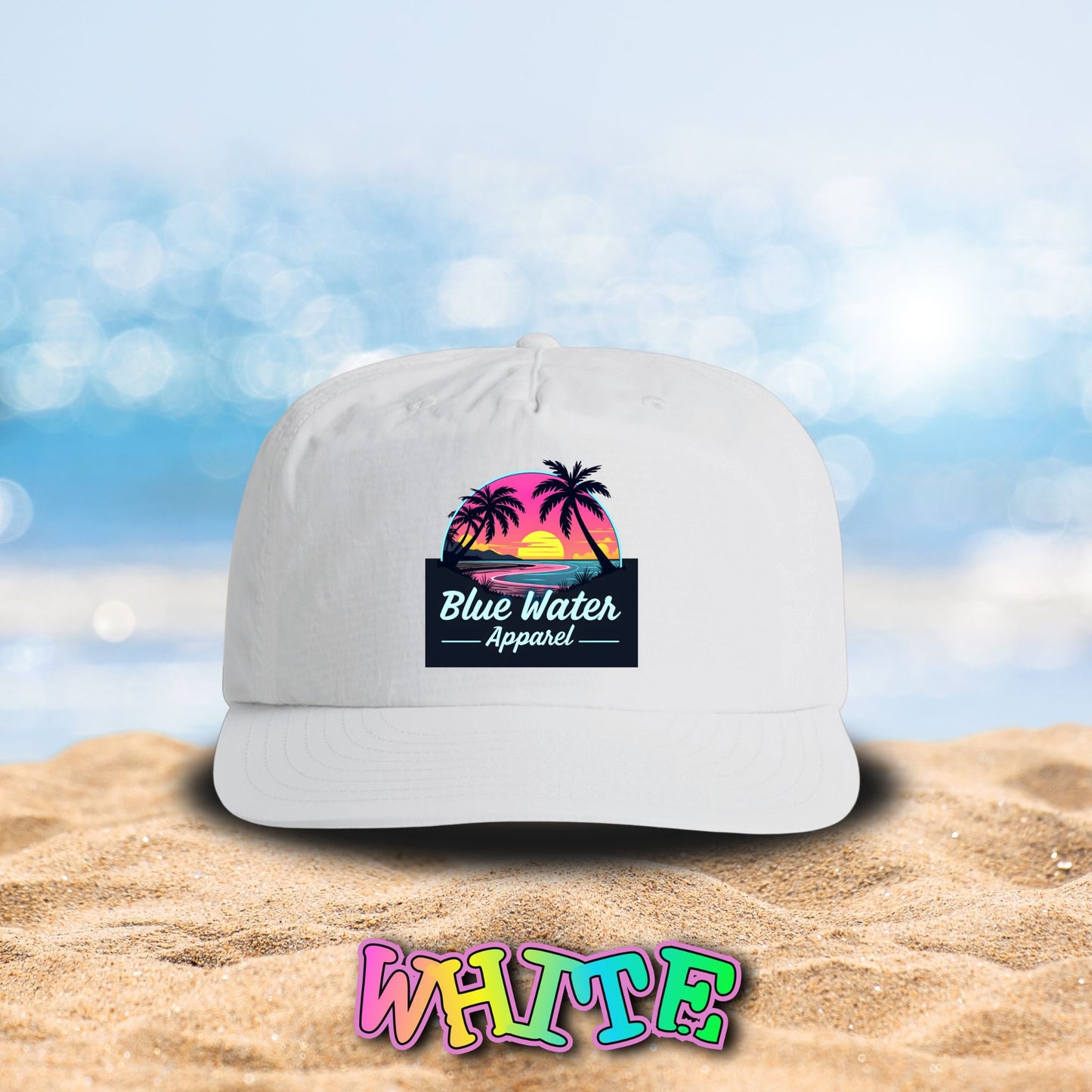 Retro Graphic Surf Cap - Neon Sunset by Blue Water Apparel